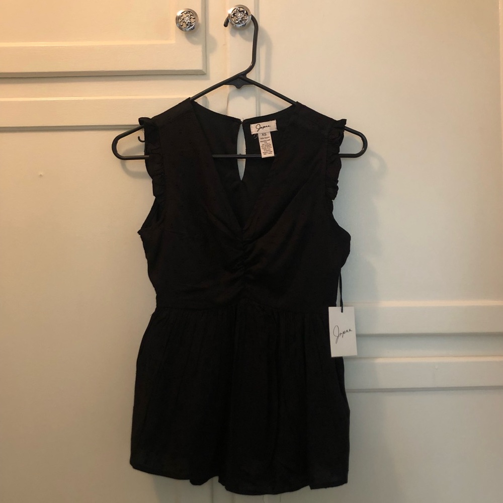 Japna / Anthropology / Urban Outfitters Black Prairie Ruffle Sleeve Blouse